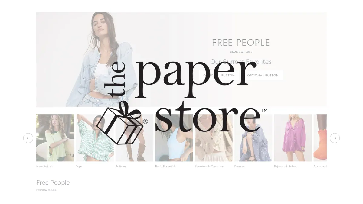 The Paper Store homepage redesign