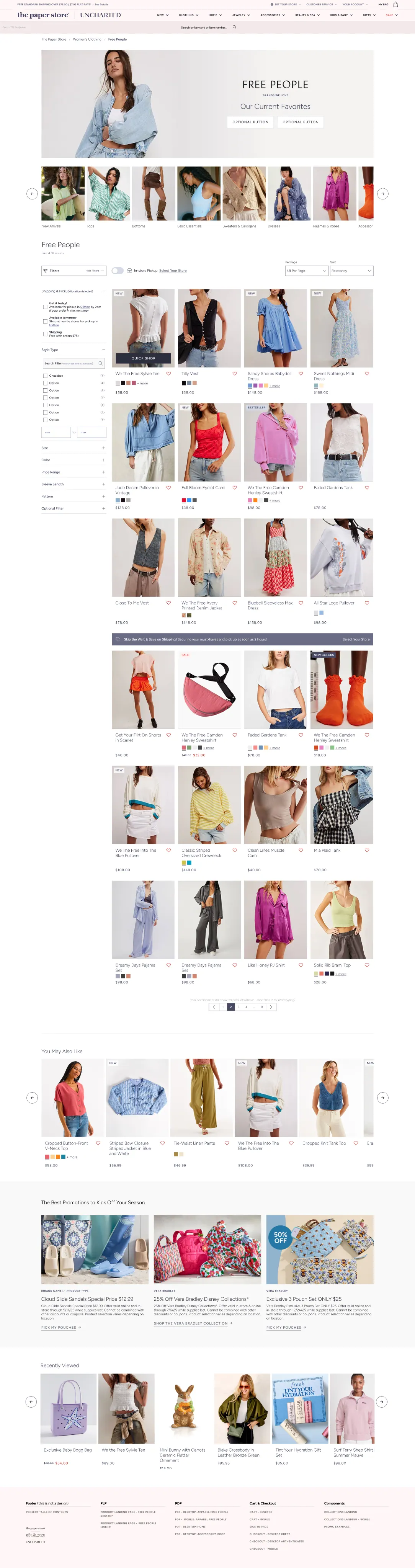 The Paper Store product listing page
